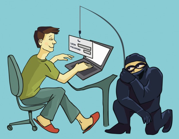 Computer Crime concept. Internet Phishing a login and password concept